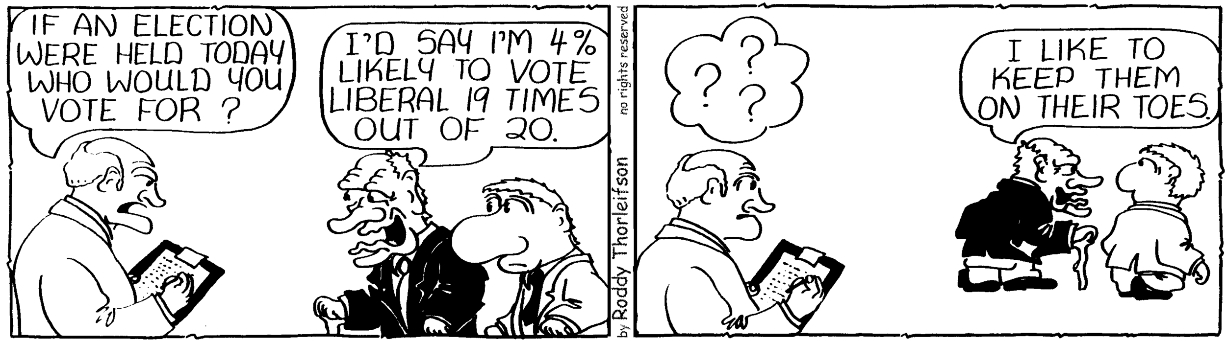 free cartoon Canada Liberal election pollsters on their toes