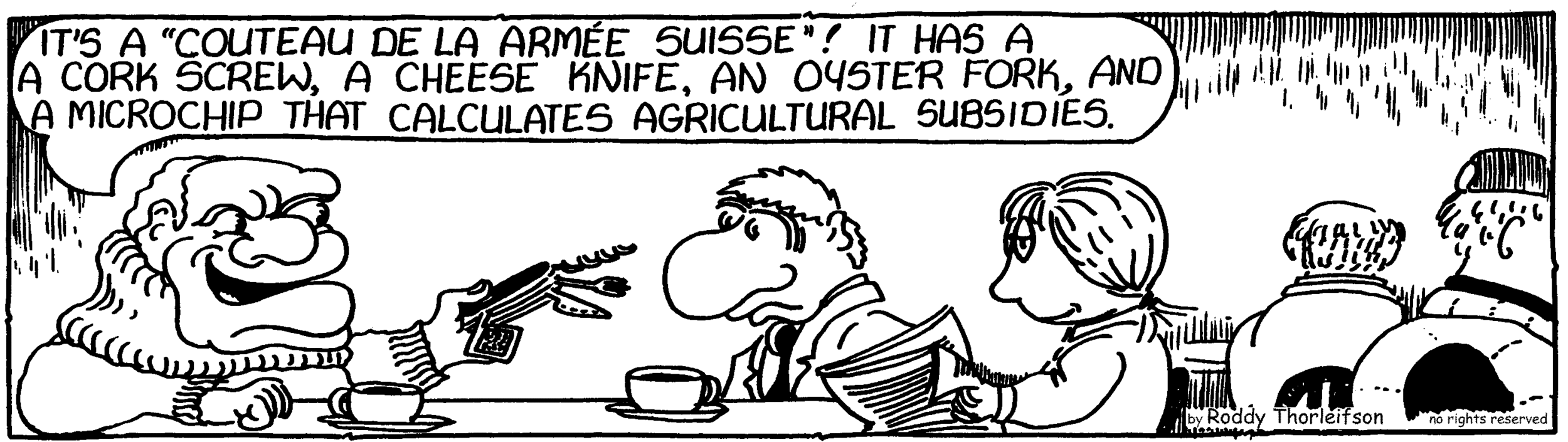 free cartoon economy economic economist and high-tech swiss army knife