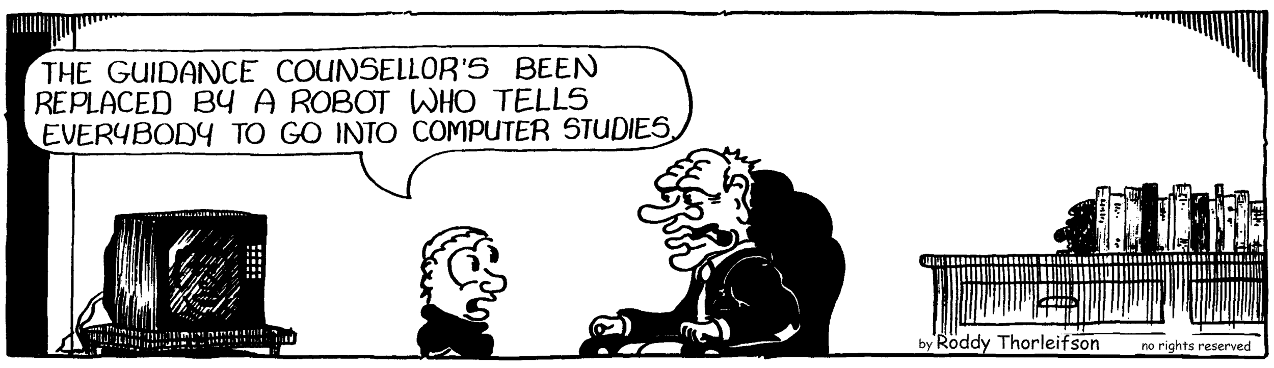 free cartoon education educating teaching computers and being replaced by a robot