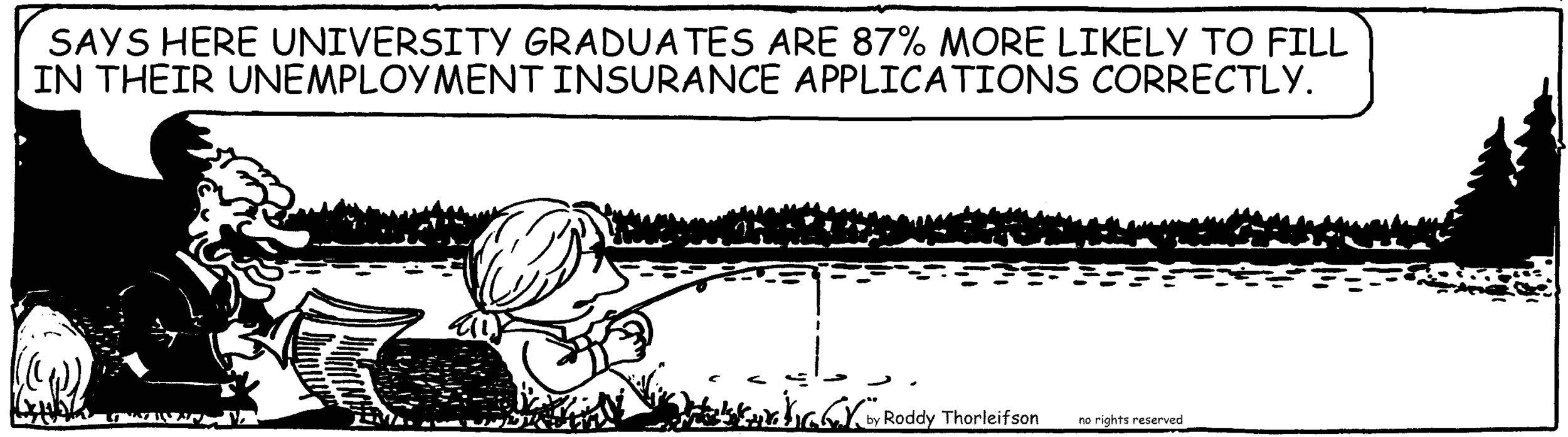 free cartoon education educating teaching university graduates who filll out their unemployment insurance applications correctly