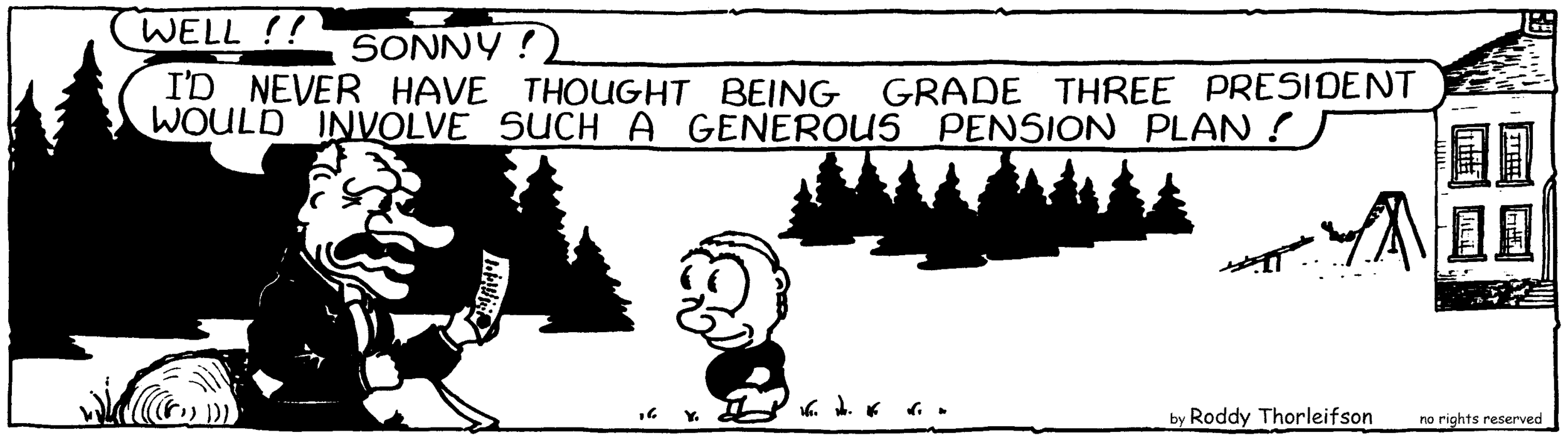 free cartoon education educating teaching grade three president and a generous pension plan