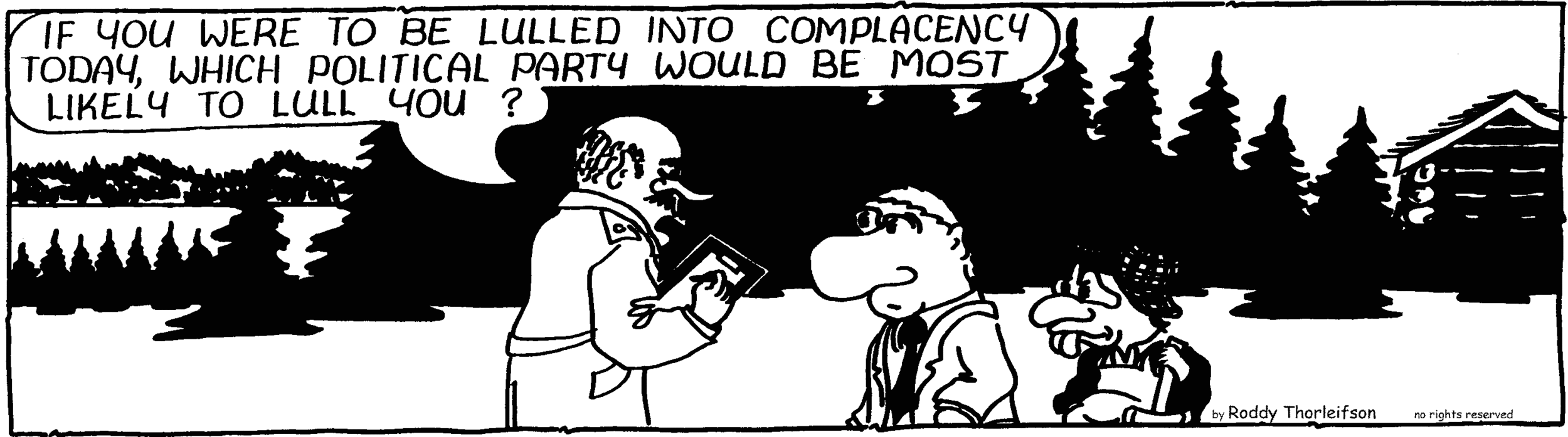 cartoon about polls and complacency