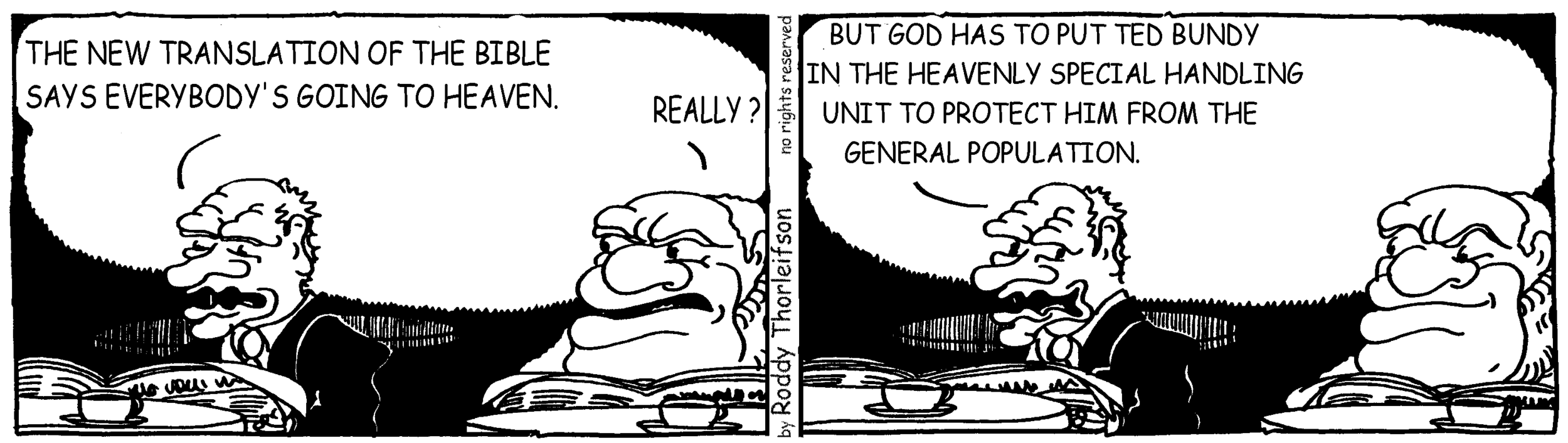 free cartoon about religion religious faith heaven seial killers
