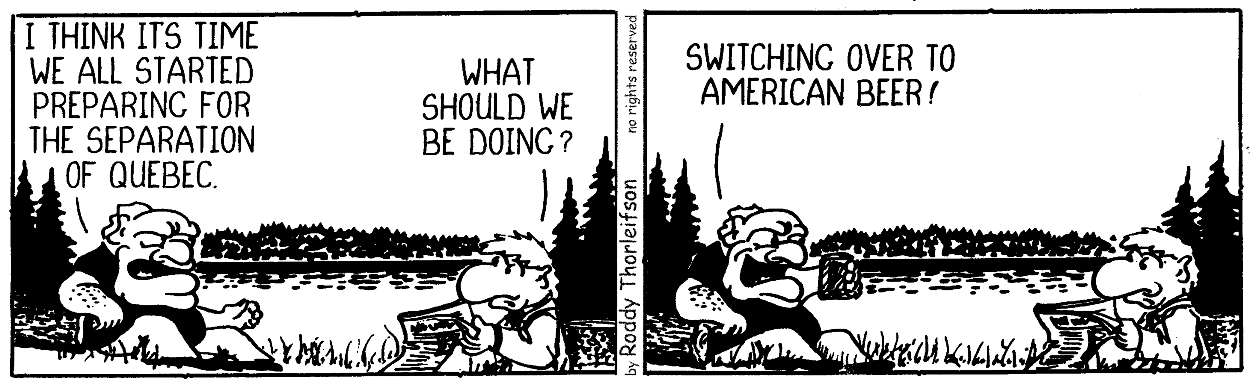 free cartoon separatism Quebec Canada Canadian beer