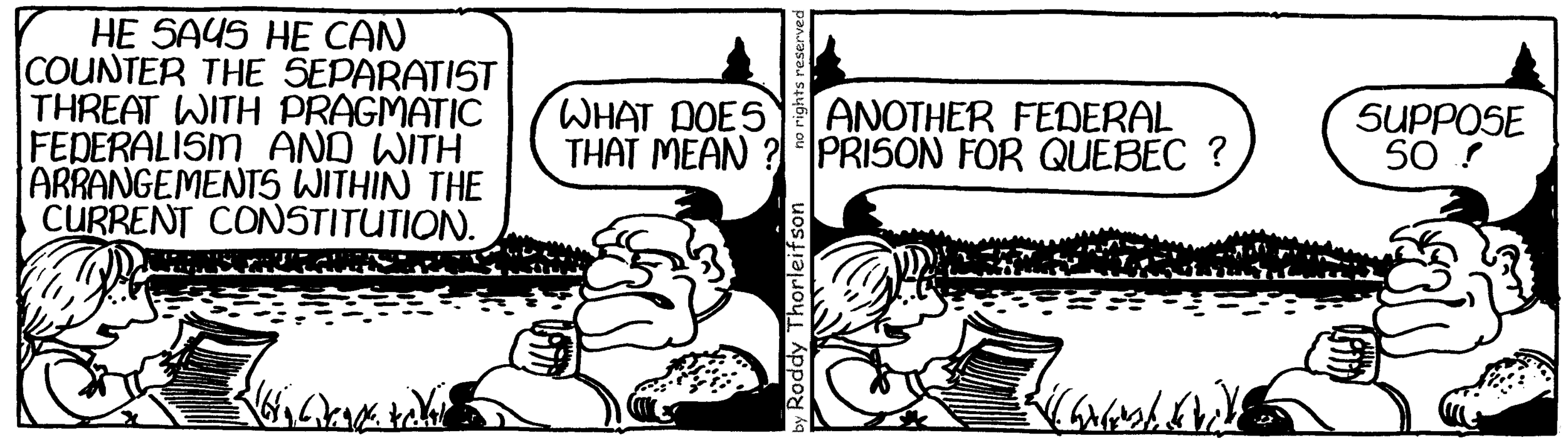 free cartoon separatism Quebec Canada Canadian porkbarrel politics
