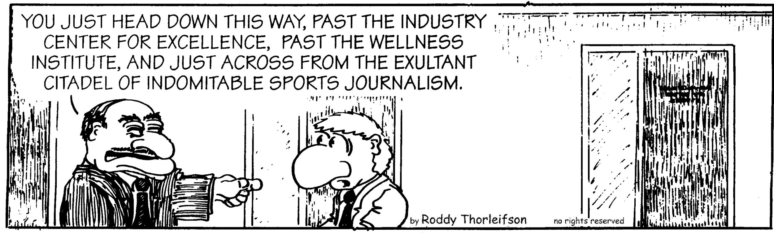 free cartoon sports reporting journalism hyperbole