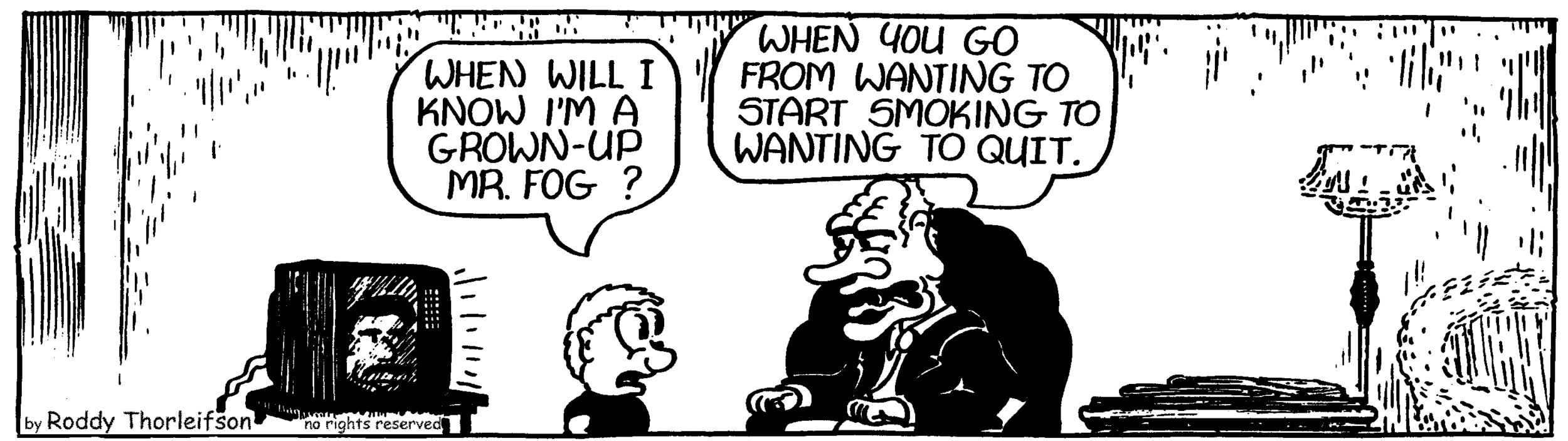 free cartoon youth aging maturity children smoking and trying to quit smoking