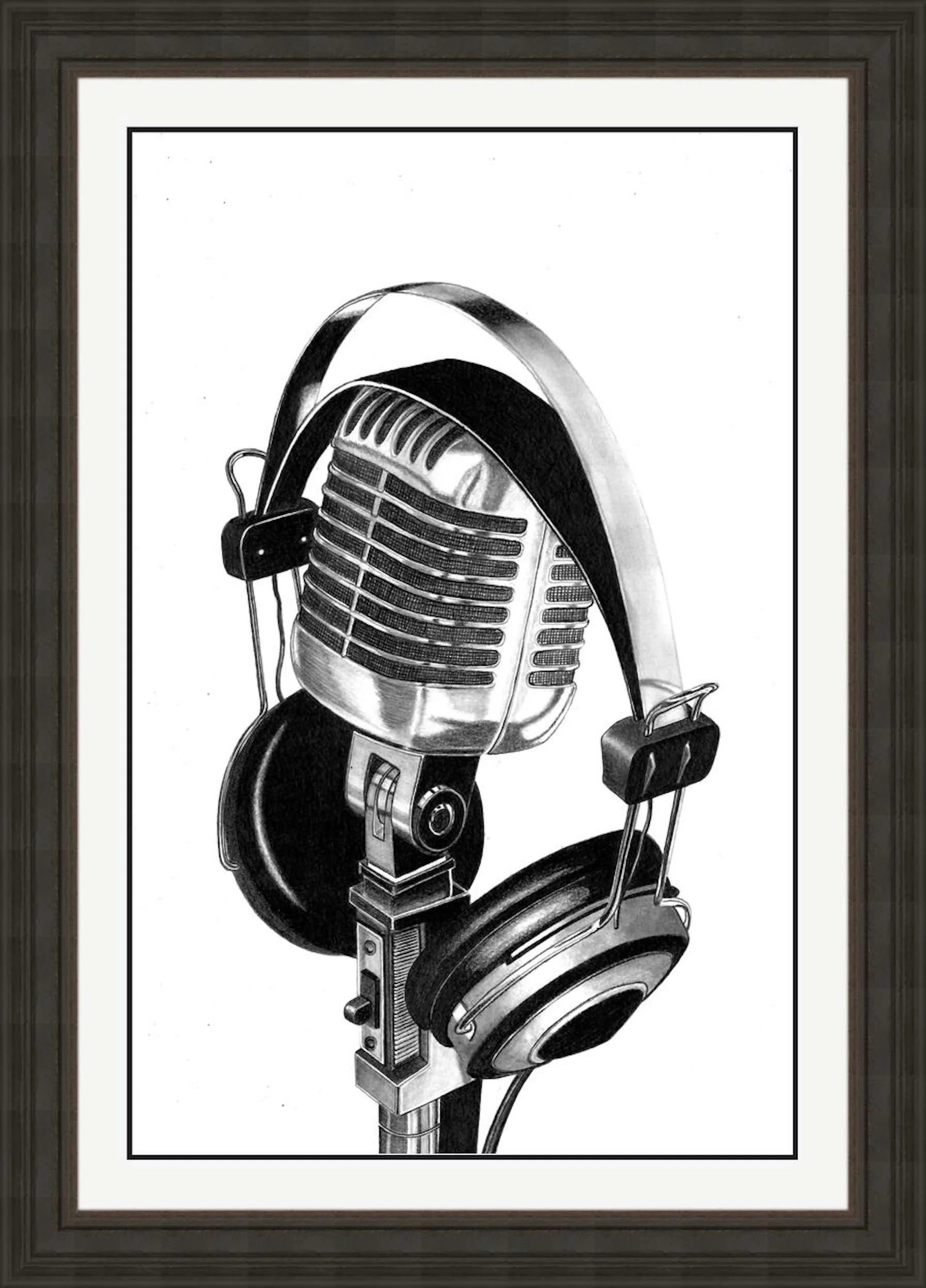 Microphone & Headphones Framed.jpeg