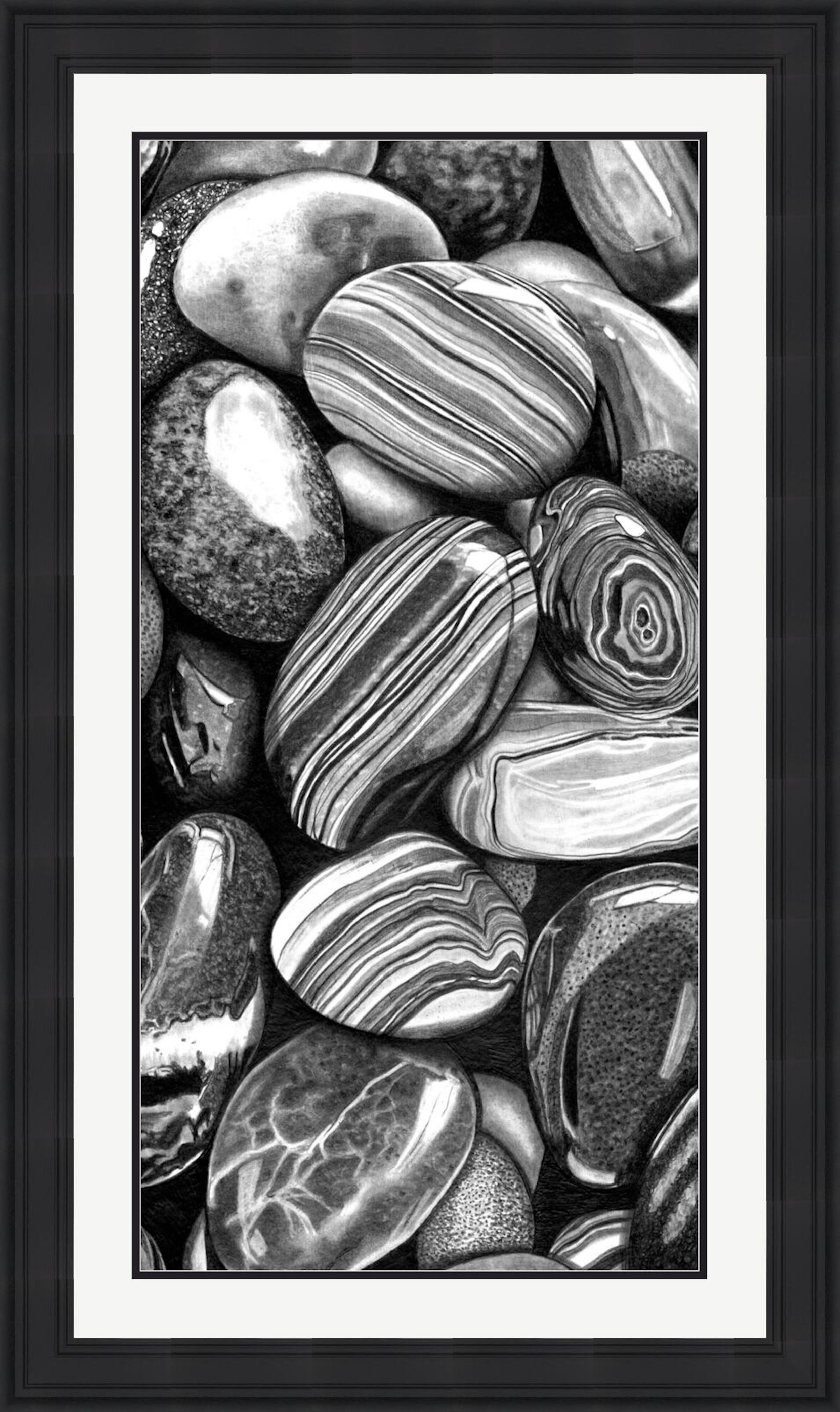Wet Pebbles 2 - 2025 21cm x 38cm Framed.jpg