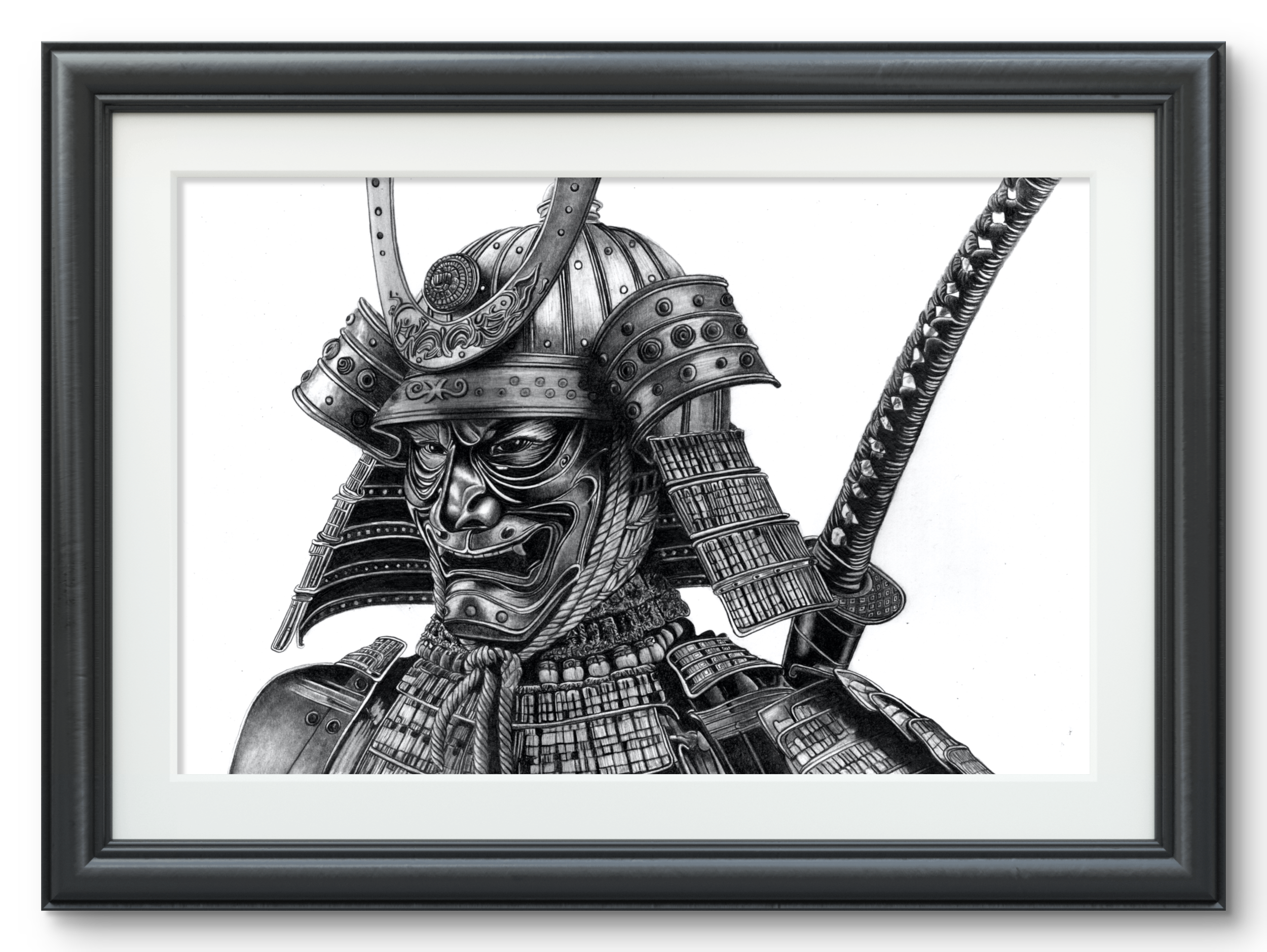 Japanese fighting mask Framed.jpeg