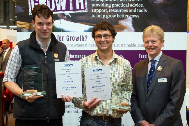 Winners Paul Doran and William Cranfield with RABDF president, Prof David Leaver