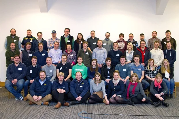 Students with their course organisers, front row