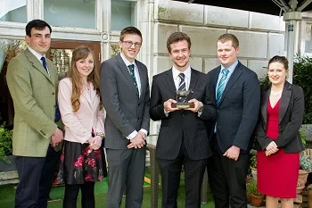 Winner, Andrew Harrison with from left, Louis Smith, Kirstie Baird, Cennydd Jones, Phillip Donaldson and Rachel Beasley