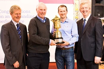 NMR/RABDF Gold Cup winner 2016 Roland (second left) and Simon Bugler with Professor David Leaver and NMR Chairman Philip Kirkham