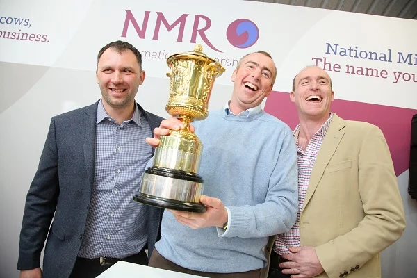 NMR RABDF GOLD CUP WINNERS 2017 from left - herd manager dairy manager Krisztian Takacs brothers Rich and Chris Norman 1H5B5353.jpg