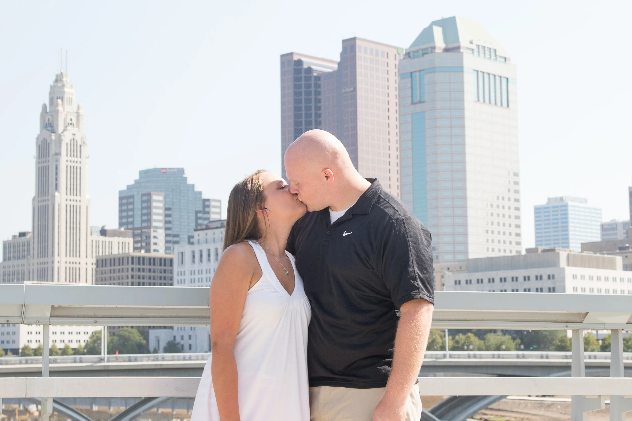 Alex + Chad: Engagement Session at Bicentennial Park, Columbus, Ohio