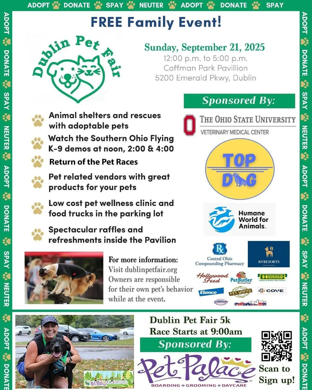 🐾 Columbus, Ohio pet-owner friends - one of my favorite events of the year is almost here! You won't want to miss it!

The 13th Annual Dublin Pet Fair is happening THIS SUNDAY, Sept. 21 at Coffman Park in Dublin, Ohio and admission is FREE!  @dublin