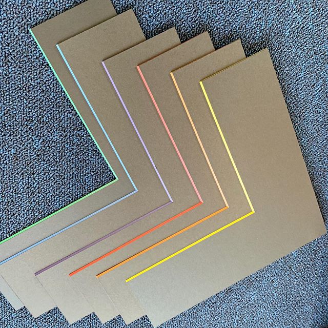 Very excited about the @crescentcardboard neon britecores... #bespokeframing #neon #londonframers #conservationframing