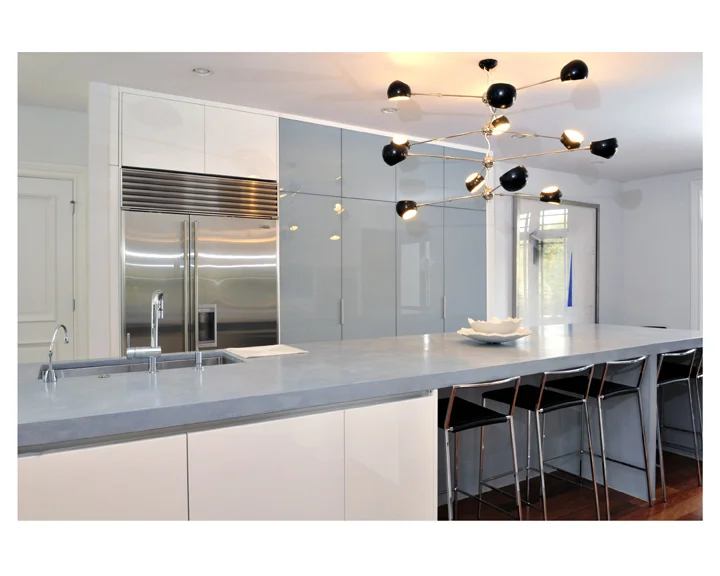 Belair Livingstion, NJ, colored concrete countertop and custom backsplash