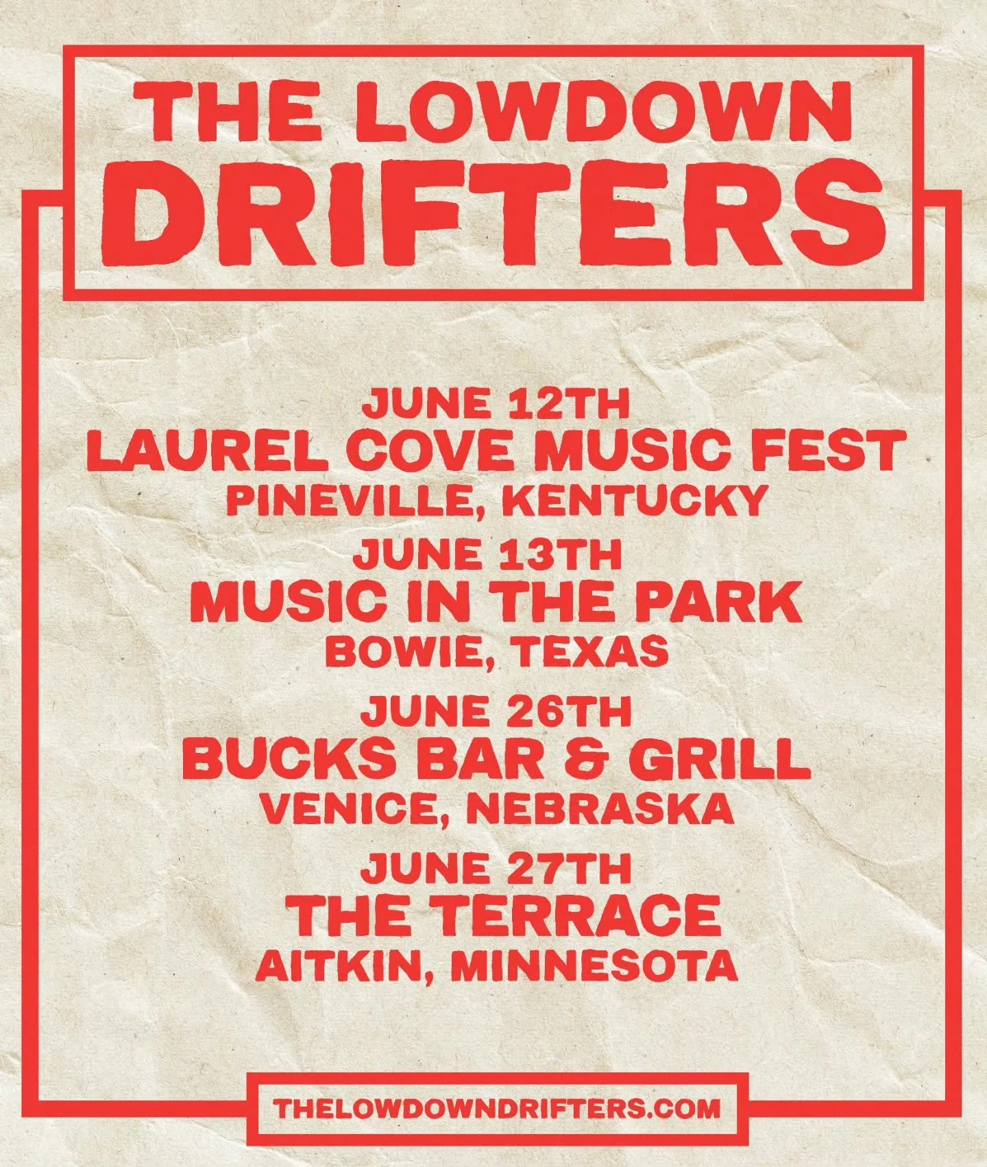 We are getting ready to hit the road this month for some great upcoming shows and hope to see some familiar faces!
6/12 - @laurelcovemusicfestival - Pineville, KY
6/13 - Music in the Park - Bowie, TX
6/26 - @bucksbarandgrill - Venice, NE
6/27 - The T