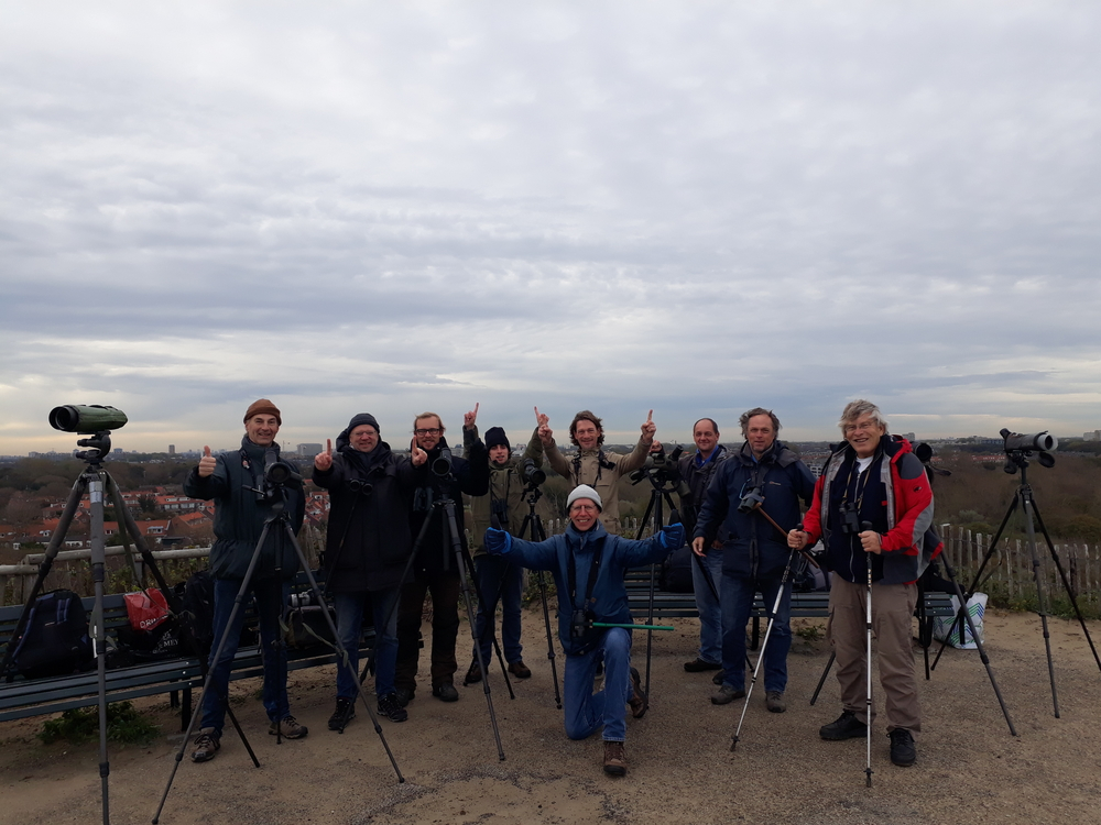 The team right after the 1 millionth Chaffinch was counted.
