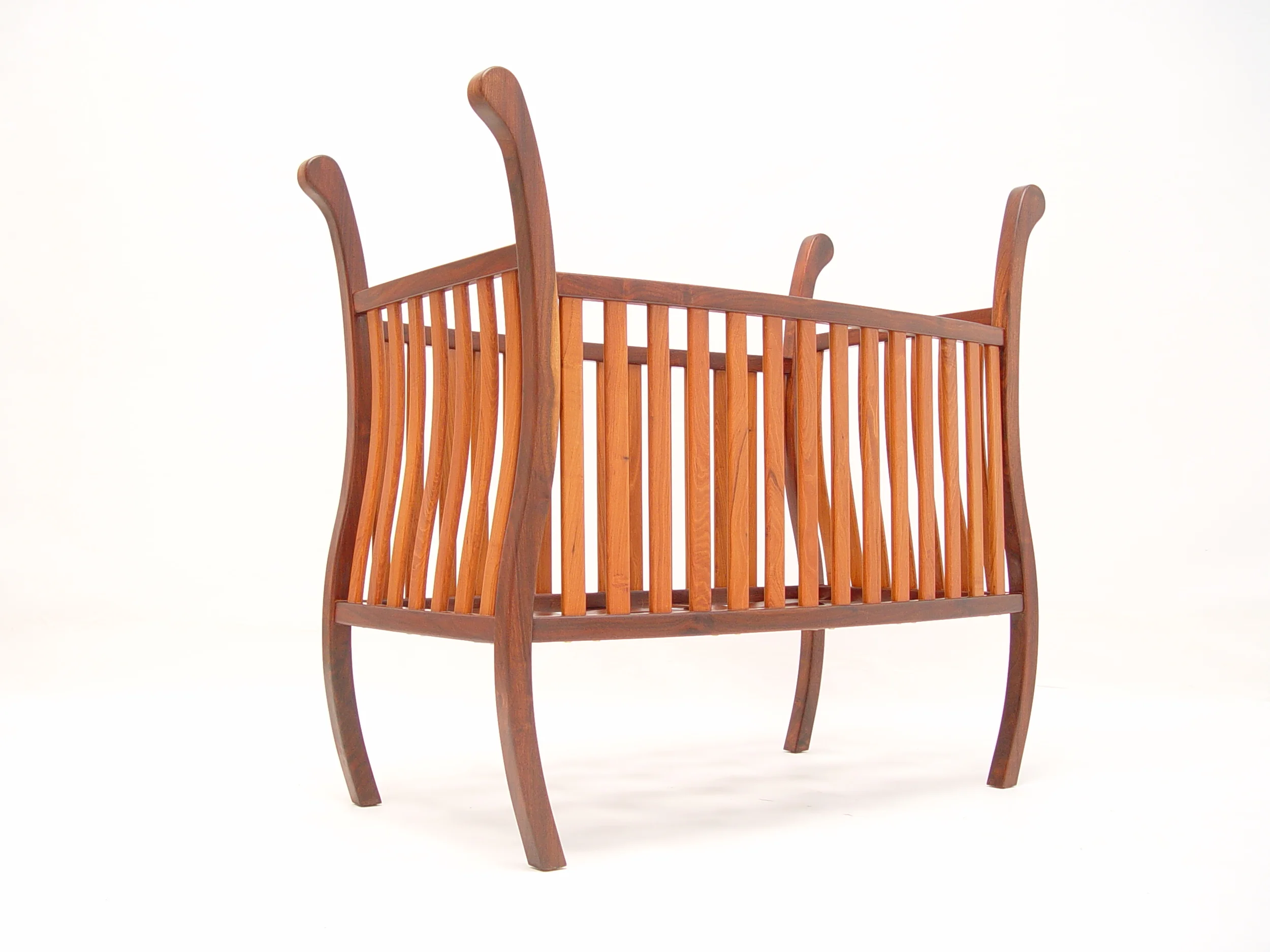 walnut baby cradle