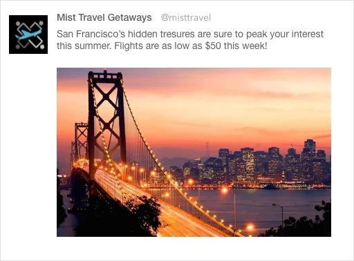 This is a Persona that speaks to an audience looking for exciting destinations and discounts.