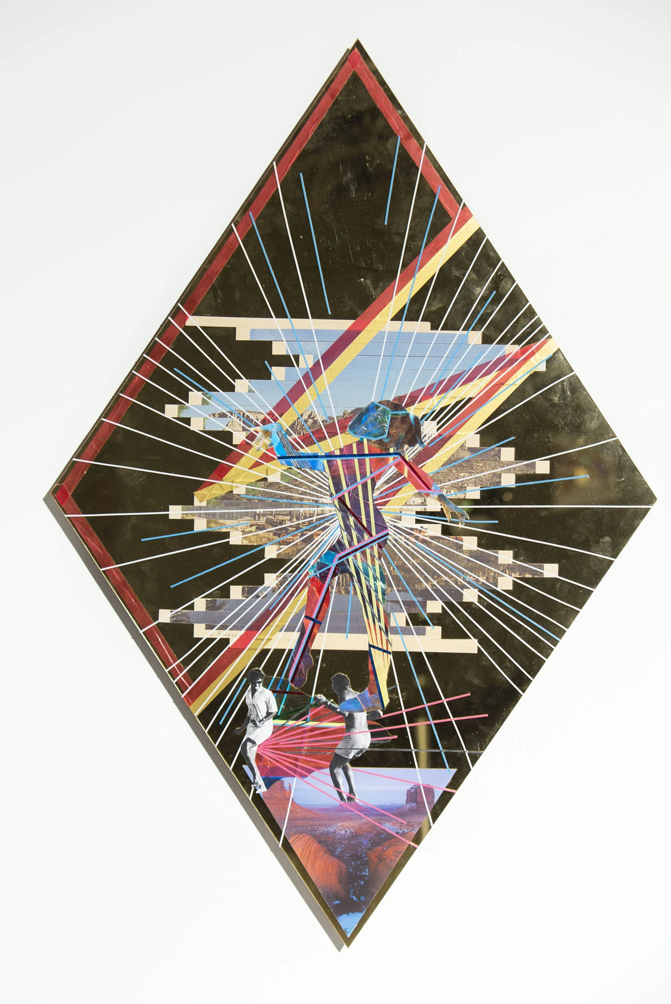 Tomorrows Girls 2017 Paper, vinyl, tape, and cellophane on plexiglass 35h x 24w in