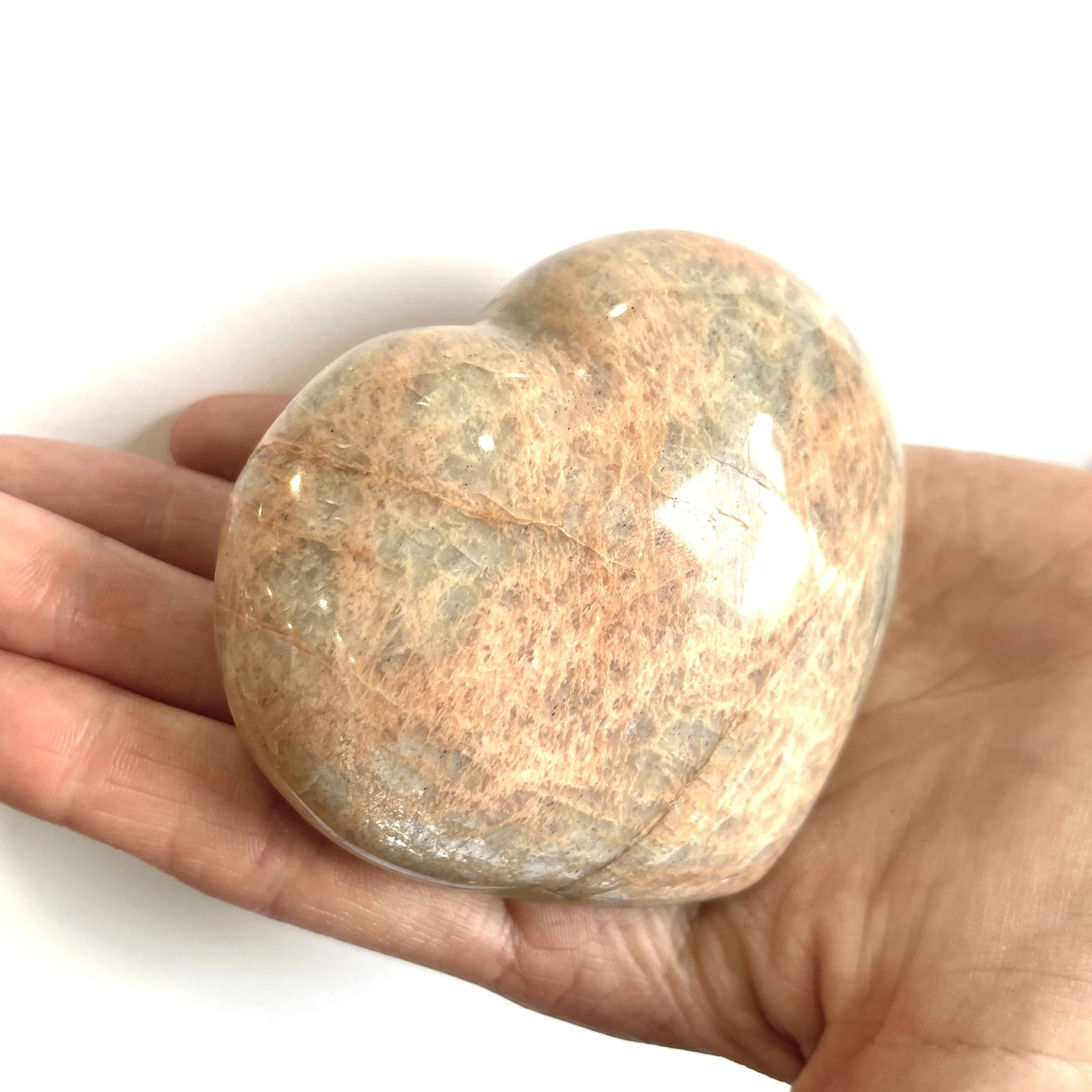 Peach Moonstone Heart
