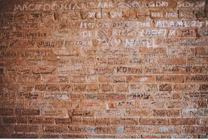 brick wall wedding
