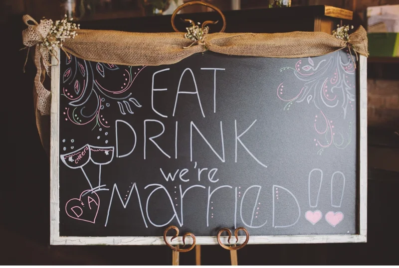 diy chalk board wedding sign