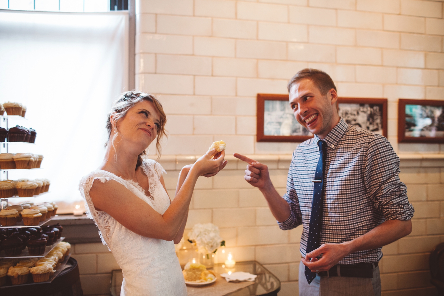 cupcake smash bride and groom