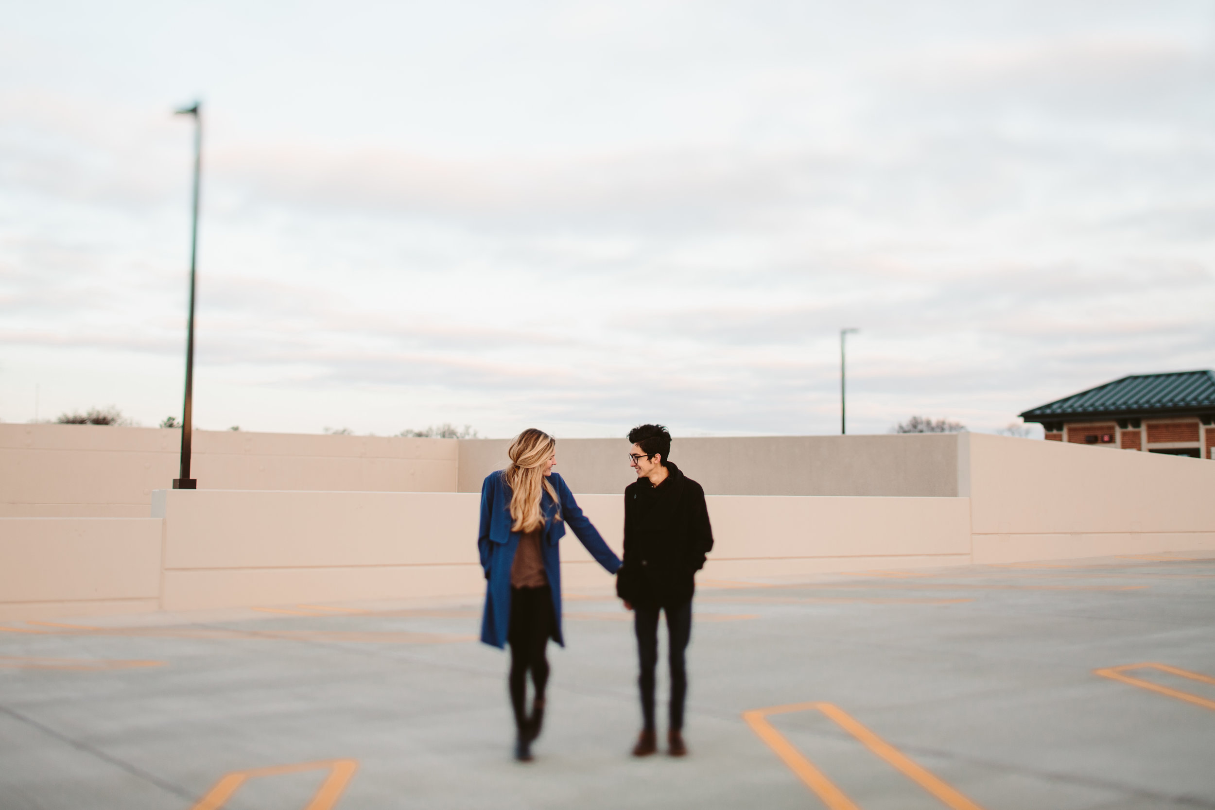  michigan engagement shoot on the rooftop of a parking garage 