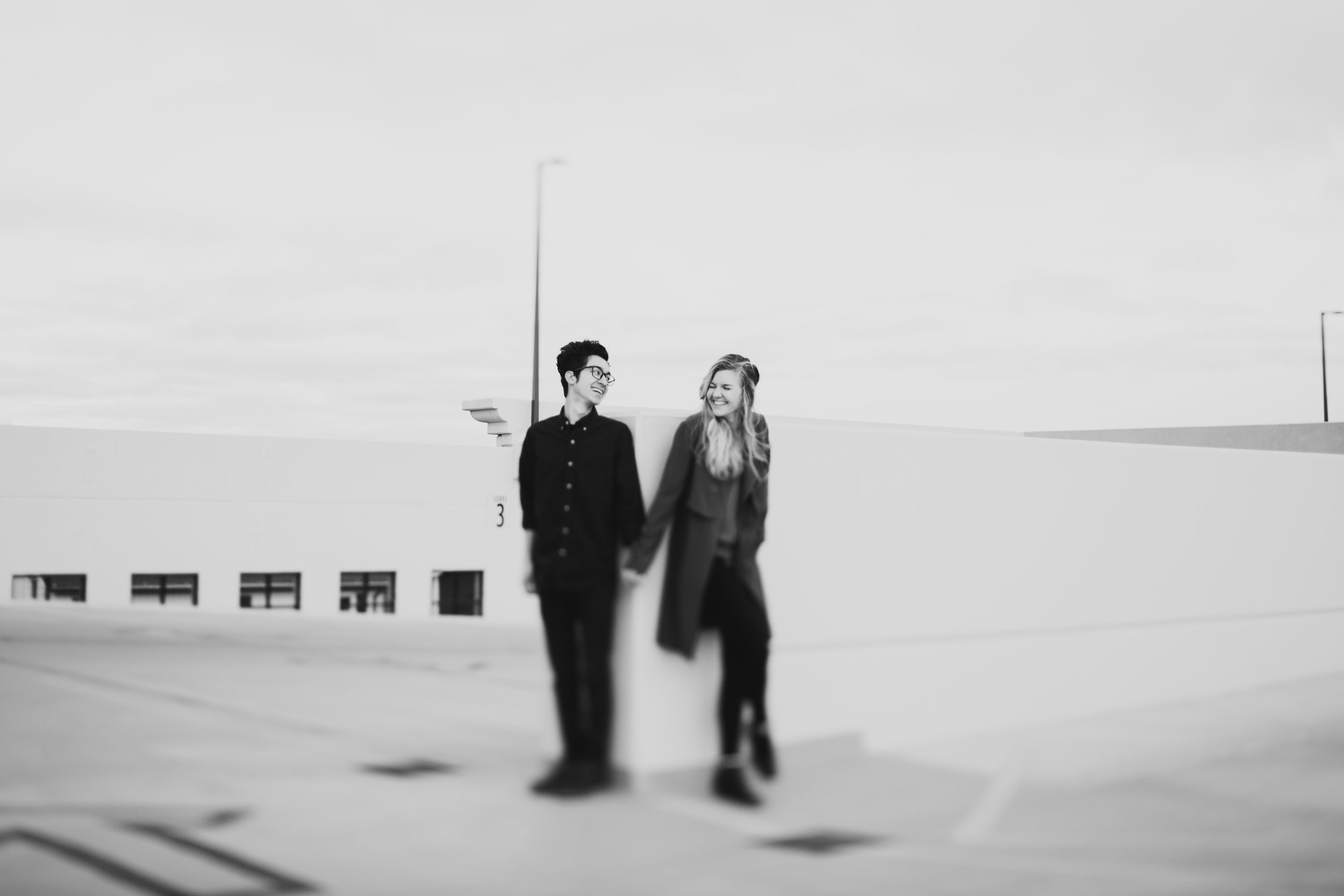  couple session in an industrial grand rapids parking structure 