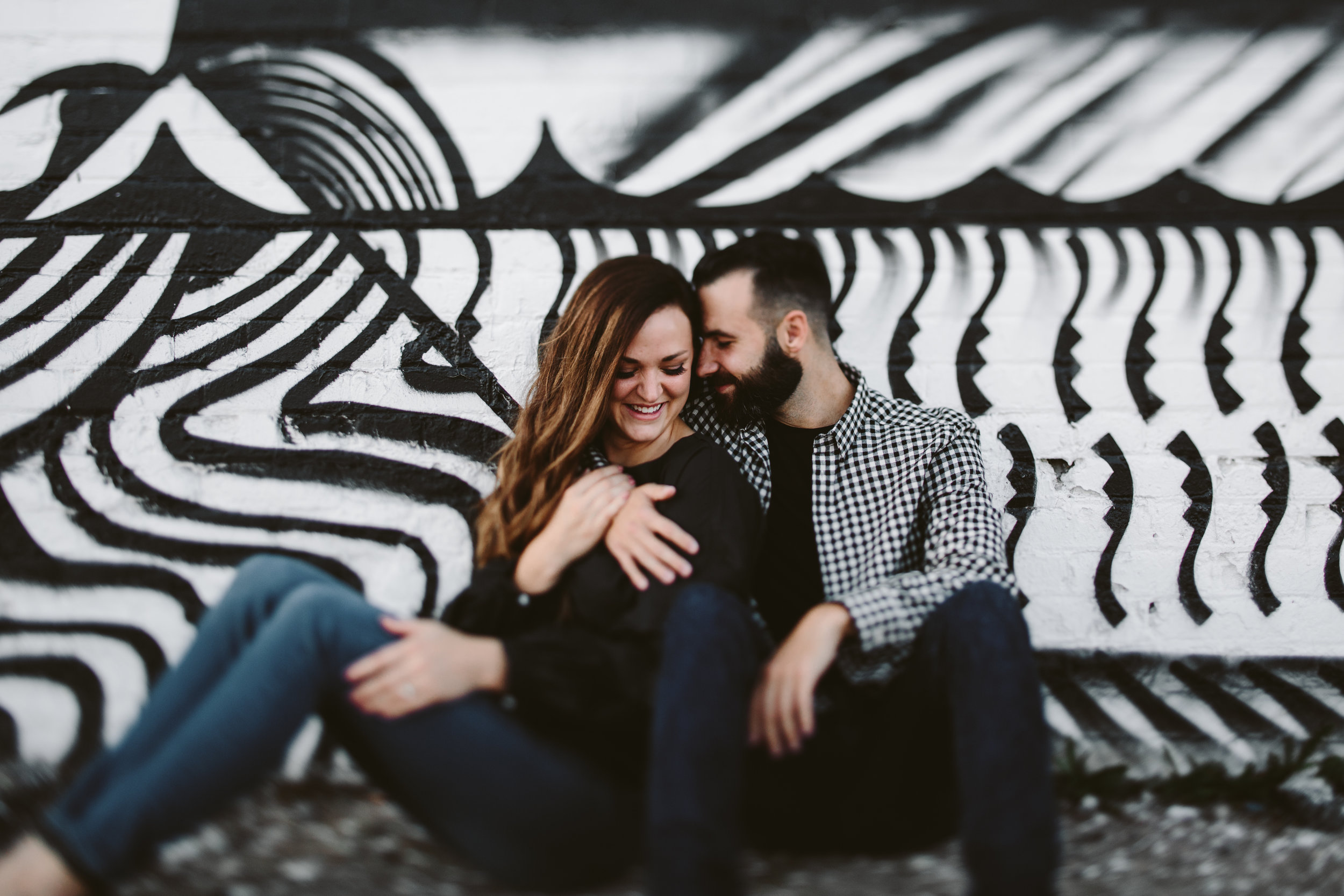 downtown eastern market mural filled engagement session