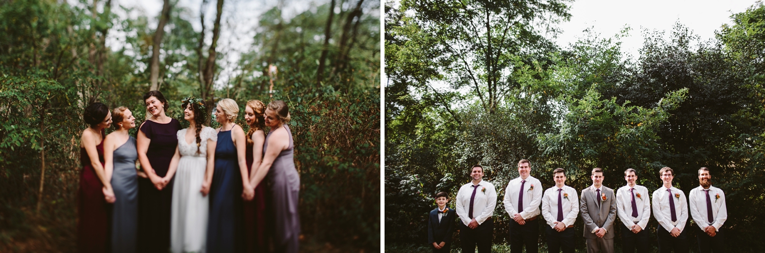 woodsy michigan outdoor backyard wedding