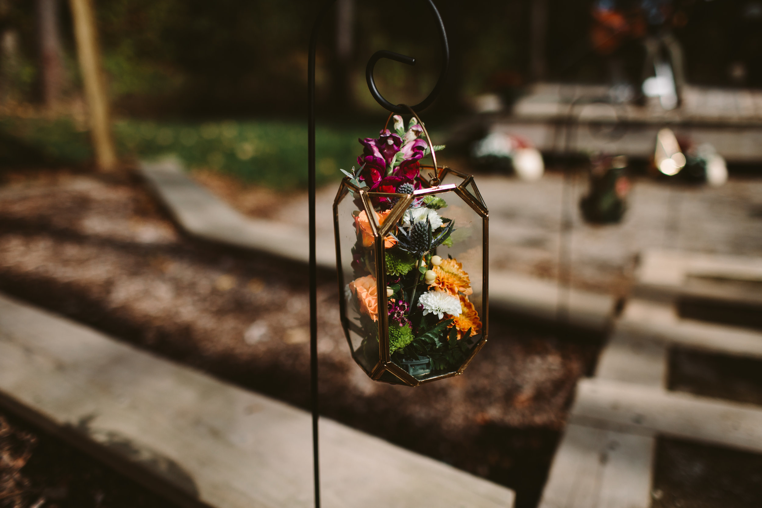 brass glass goblets with flowers