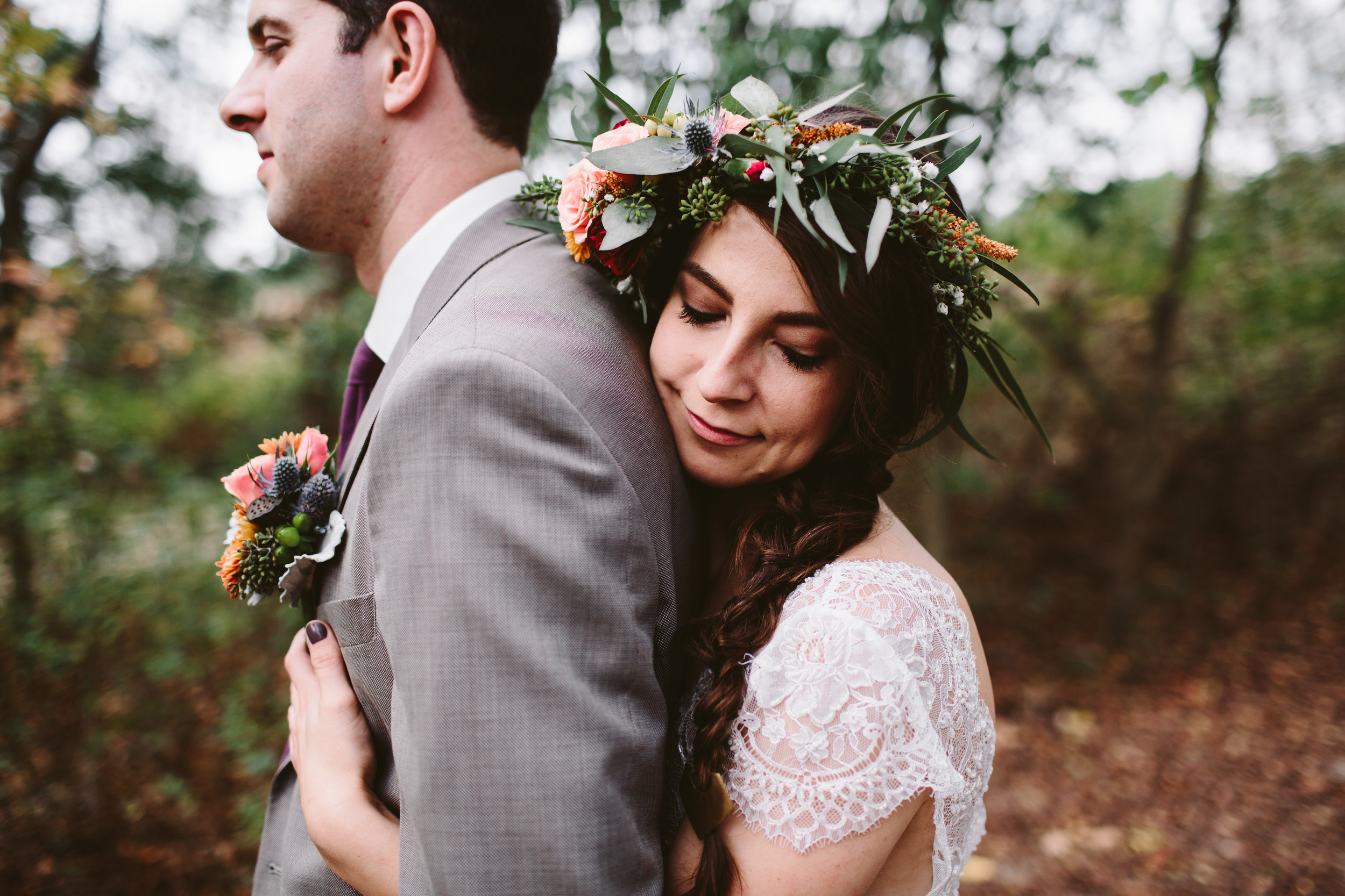 bohemian flower crown with bright colors