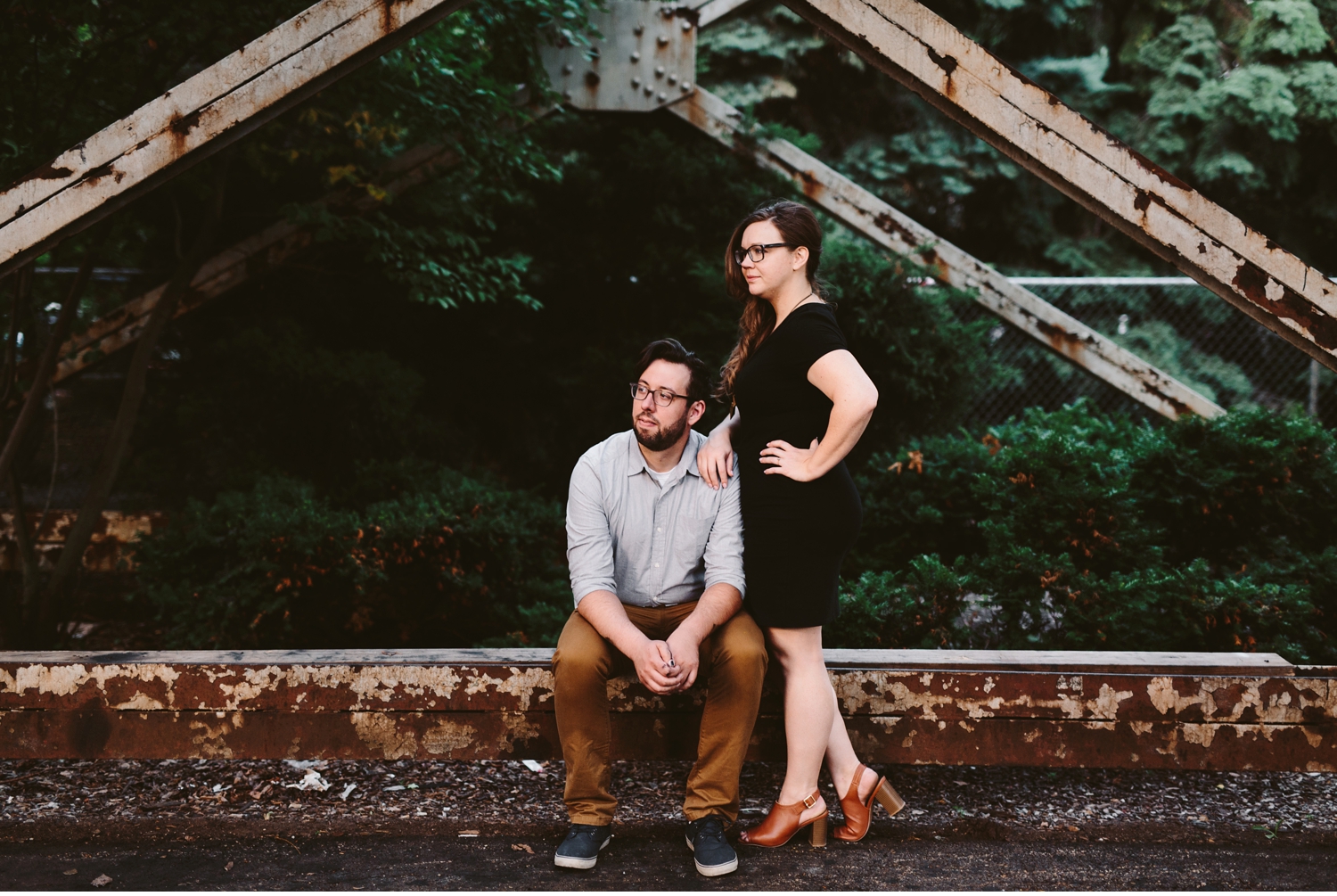 grungy downtown grand rapids engagement photographer