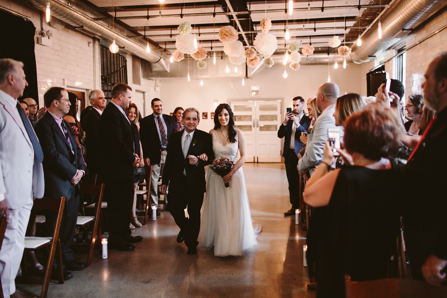 bride walking to her groom