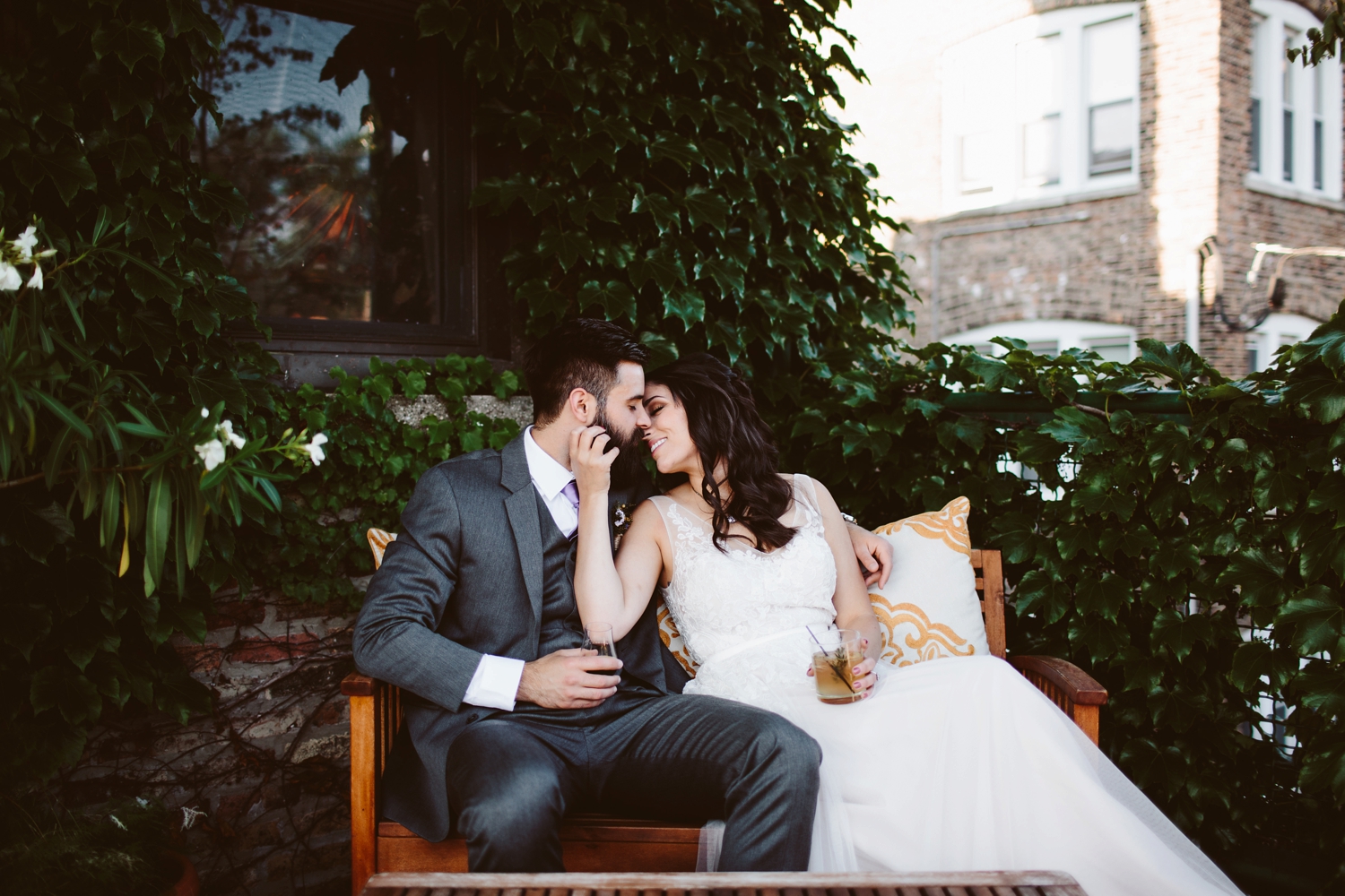 casual wedding ceremony at firehouse chicago