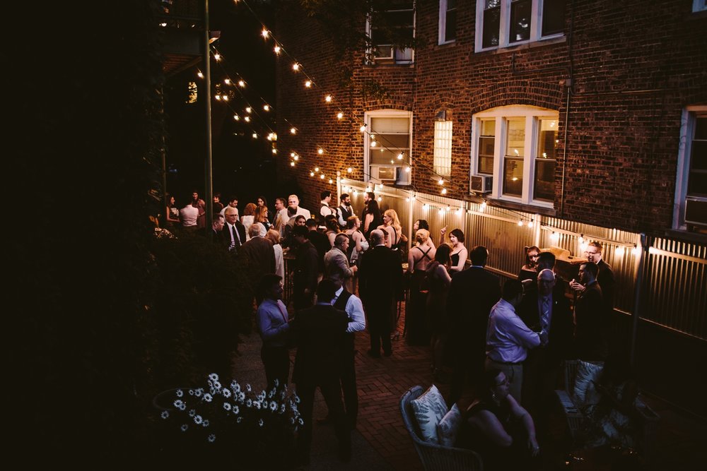 twinkle lights at firehouse chicago night time wedding