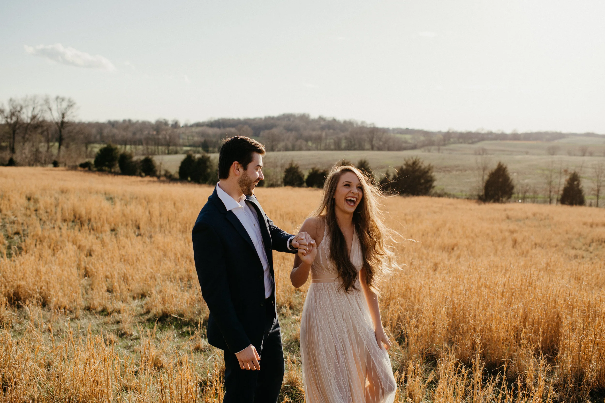 Sun Drenched, Missouri Countryside Engagement Session 