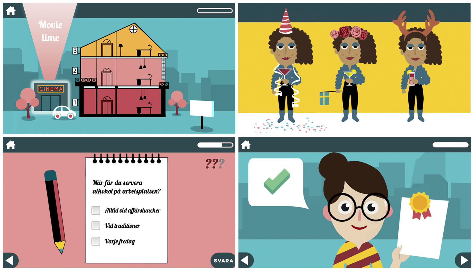 E-Learning. Concept, Characterdesign and background Illustrations.