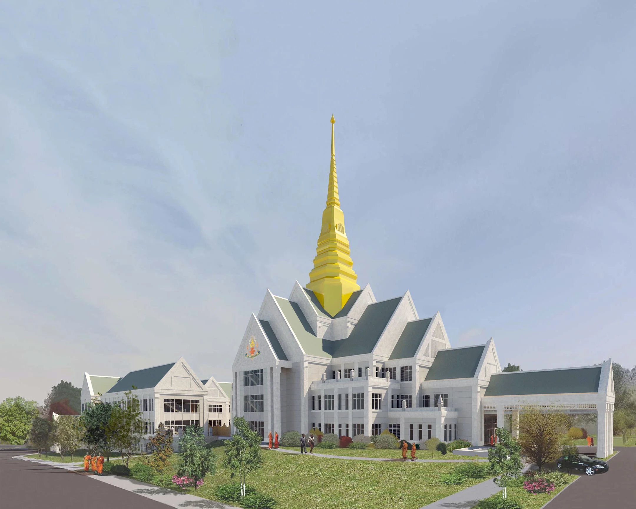 Northeast View - Revit, Photoshop