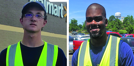 Photo: Two former Lancaster VR clients have been chosen as Employee of the Month at Walmart: Tyler Hinson, left, for the month of June and Andre Martin for the month of July. Both work as Courtesy Associates and "love their jobs and working for Walmart".