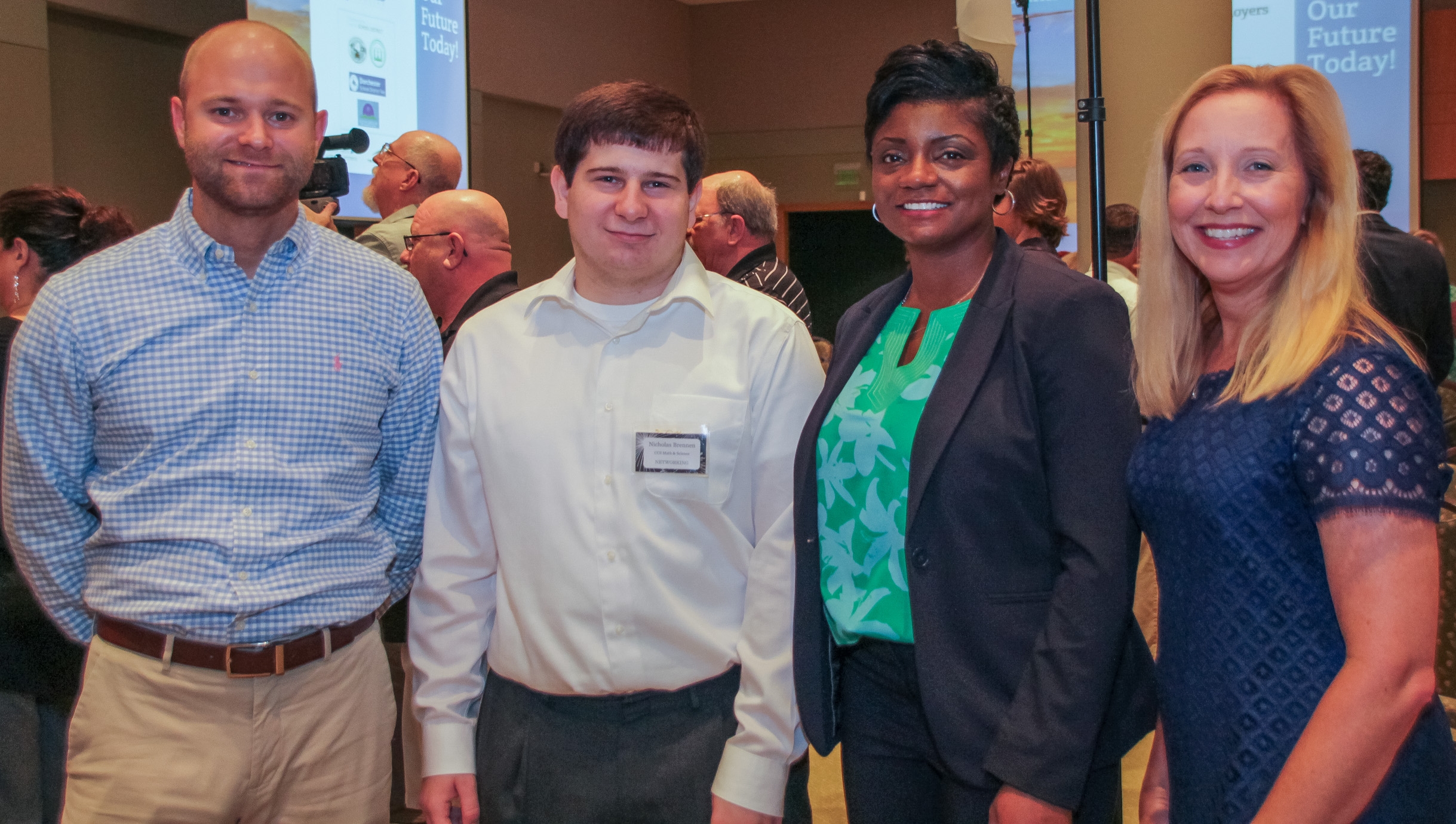 Left to right: Eric Romanowski, VR Counselor; Nicholas “Nick” Brennan; Felicia W. Johnson, VR Interim Commissioner; Cathy Clower, VR Regional Business Development Specialist. Nick is a recent graduate of Charleston Charter School of Math and Science and a 2017 Charleston Regional Youth Apprentice. He will be hired as an apprentice with Trident Technical College’s Computer Networking Apprenticeship Program.