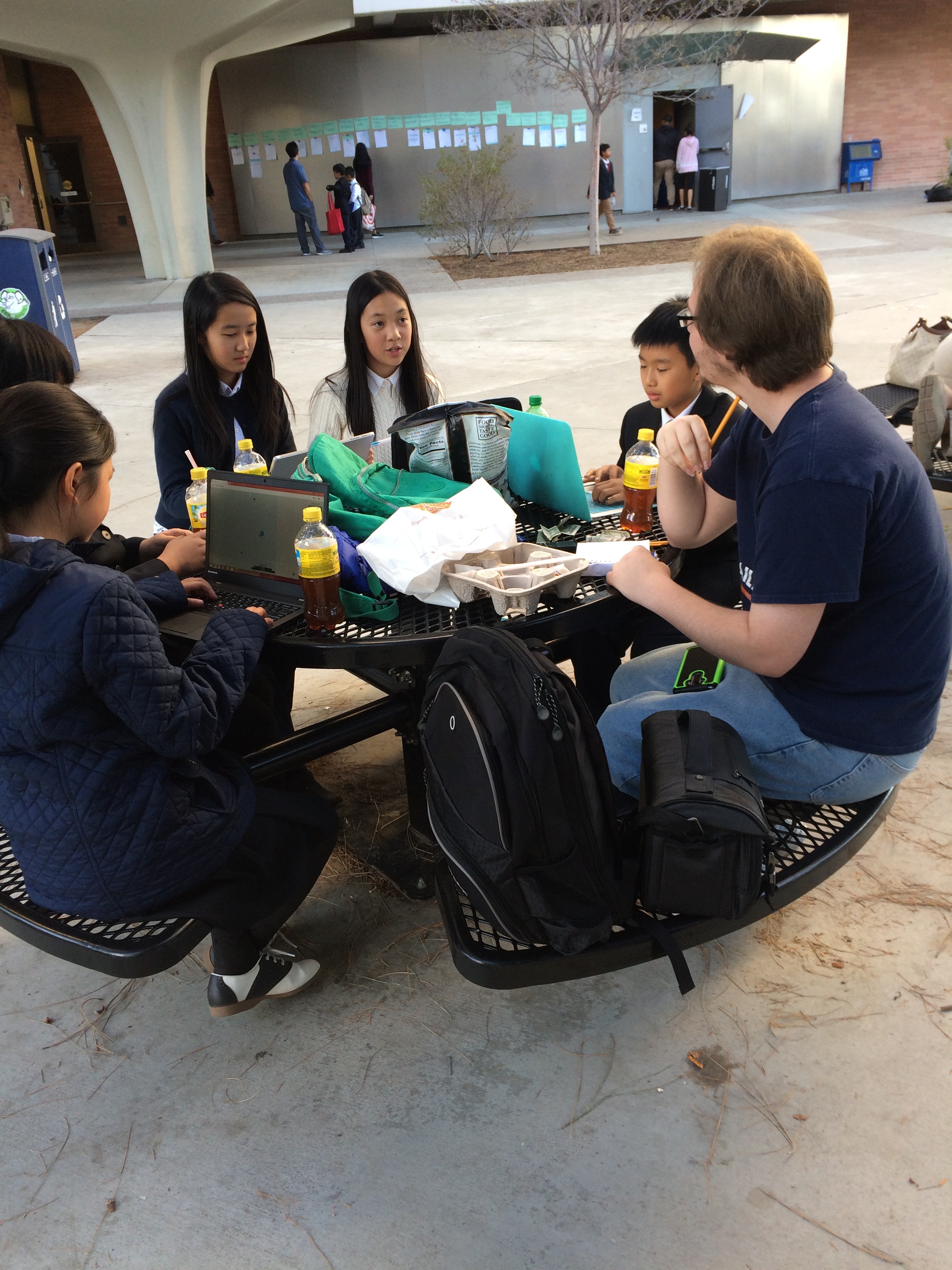 Our students are being interviewed by Cal State Fullerton news journalist at tournament