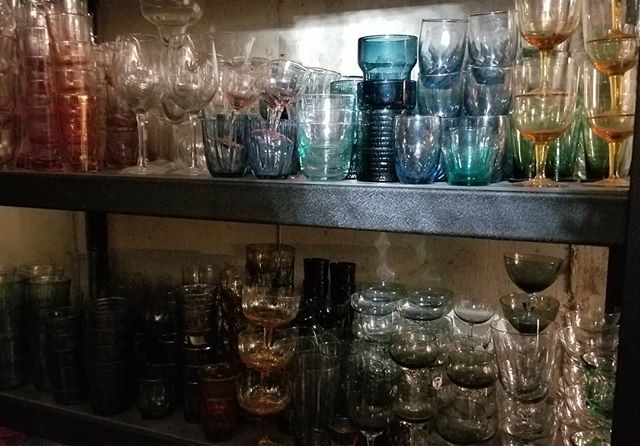 Colored glassware....I might be a little obsessed. I love it all! From vintage to modern. Sometimes it's the perfect prop in a photo that is otherwise lackluster. This is just a small part of my collection. #coloredglassware #coloredglass #coloredgla