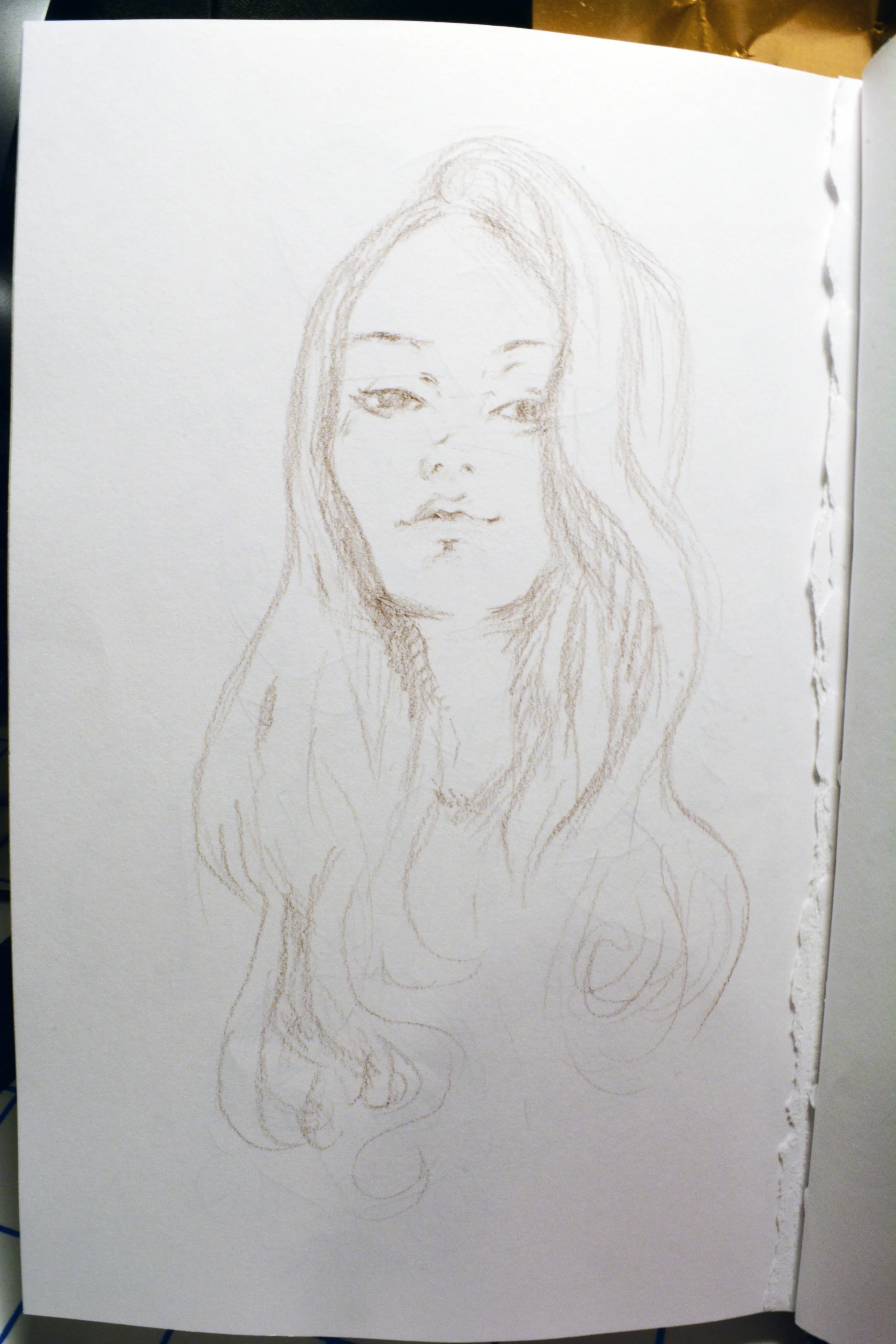  "Waves"   Medium: &nbsp;Brown Prismacolor Pencil   Paper: &nbsp;Utrecht Sketchbook 14 x 17 cm 